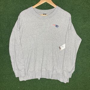 Sz L New England Patriots NFL Team Apparel Sleepwear Top Shirt Women's Gray NWT